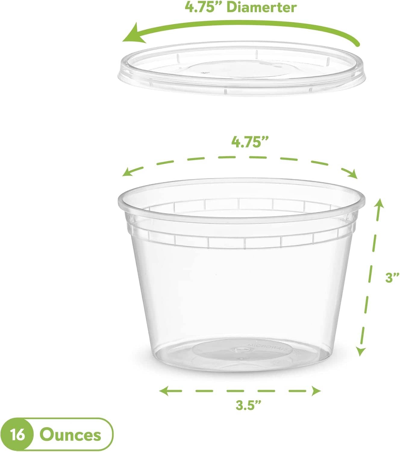 16 oz Plastic Deli Containers with Lids, Slime, Soup, Meal Prep Containers | BPA Free | Stackable | Leakproof | Microwave/Dishwasher/Freezer Safe - Image 9