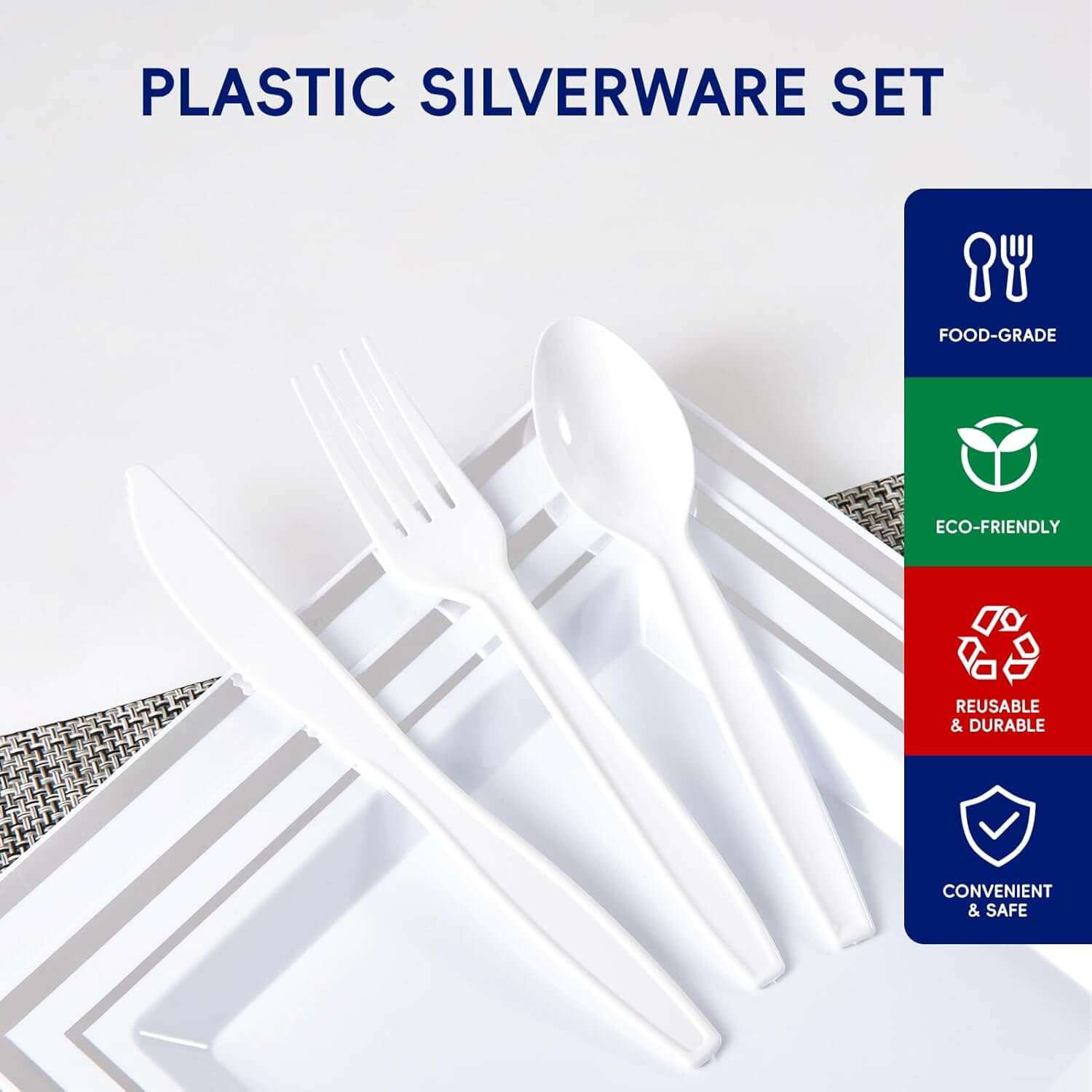 360 Count Extra Heavy white Silverware, 120 Forks, 120 Spoons, 120 Knives, BPA-Free, Heat Resistant, Disposable Plastic Utensils Set, Plastic Cutlery Set, Plasticware Bulk - Image 7
