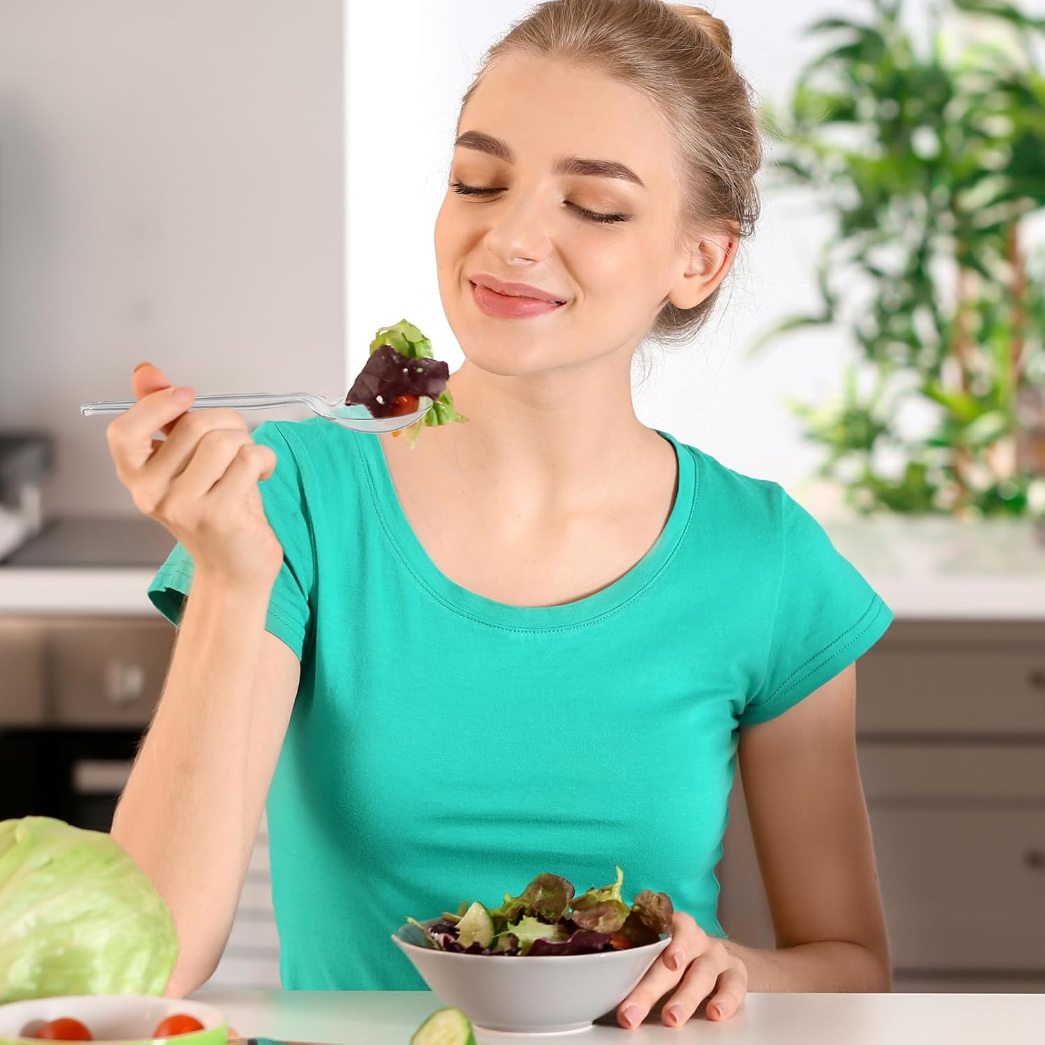 Clear Heavy Duty Disposable Plastic Flatware& Spoons - Party & Wedding Use - Image 4