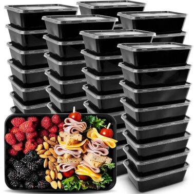 Meal Prep Containers, 26 OZ Microwavable Reusable Food Containers with Lids for Food Prepping, Disposable Lunch Boxes, Plastic Food Boxes- Stackable, Freezer Dishwasher Healthy