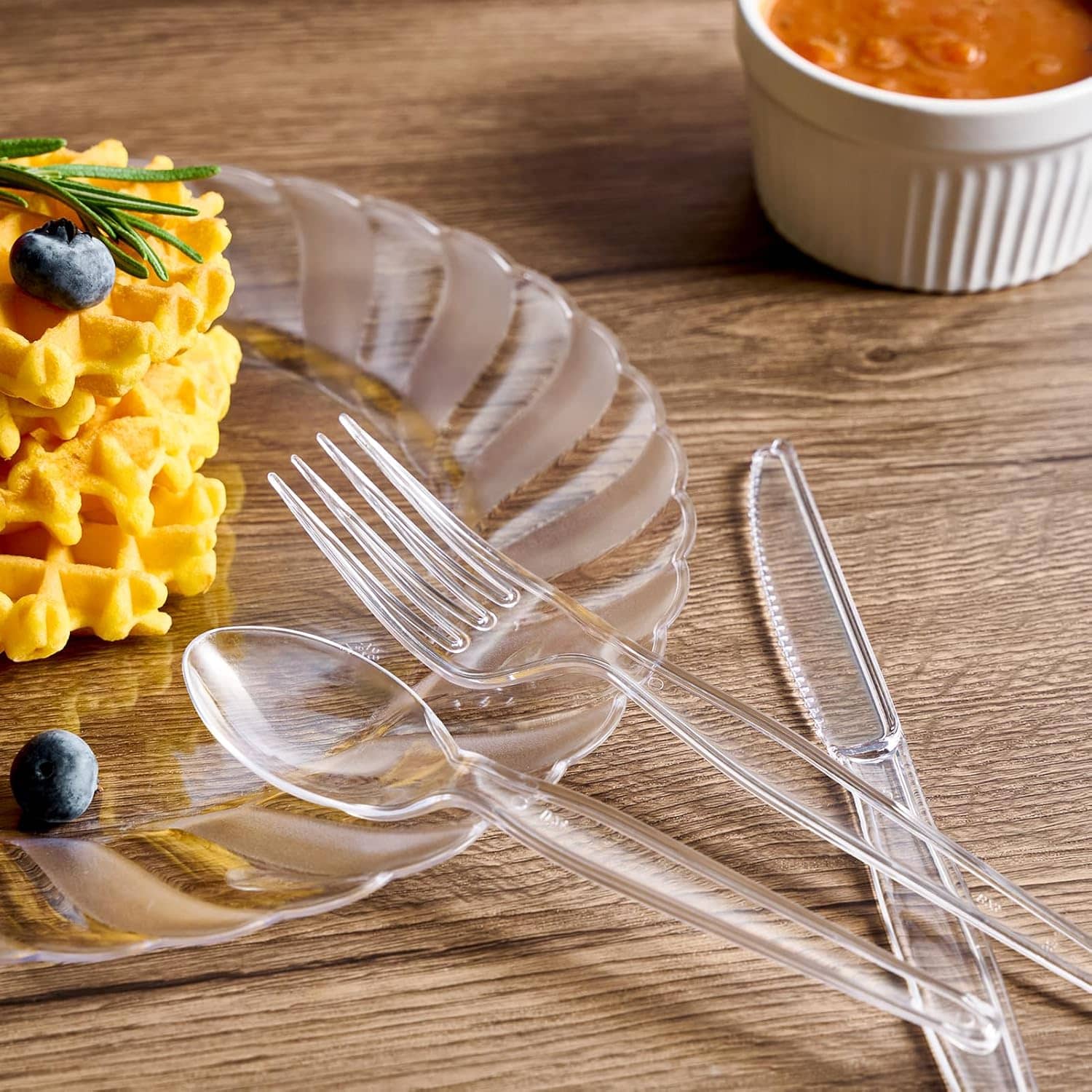 Clear Heavy Duty Disposable Plastic Flatware&Forks- Party & Wedding Use - Image 5