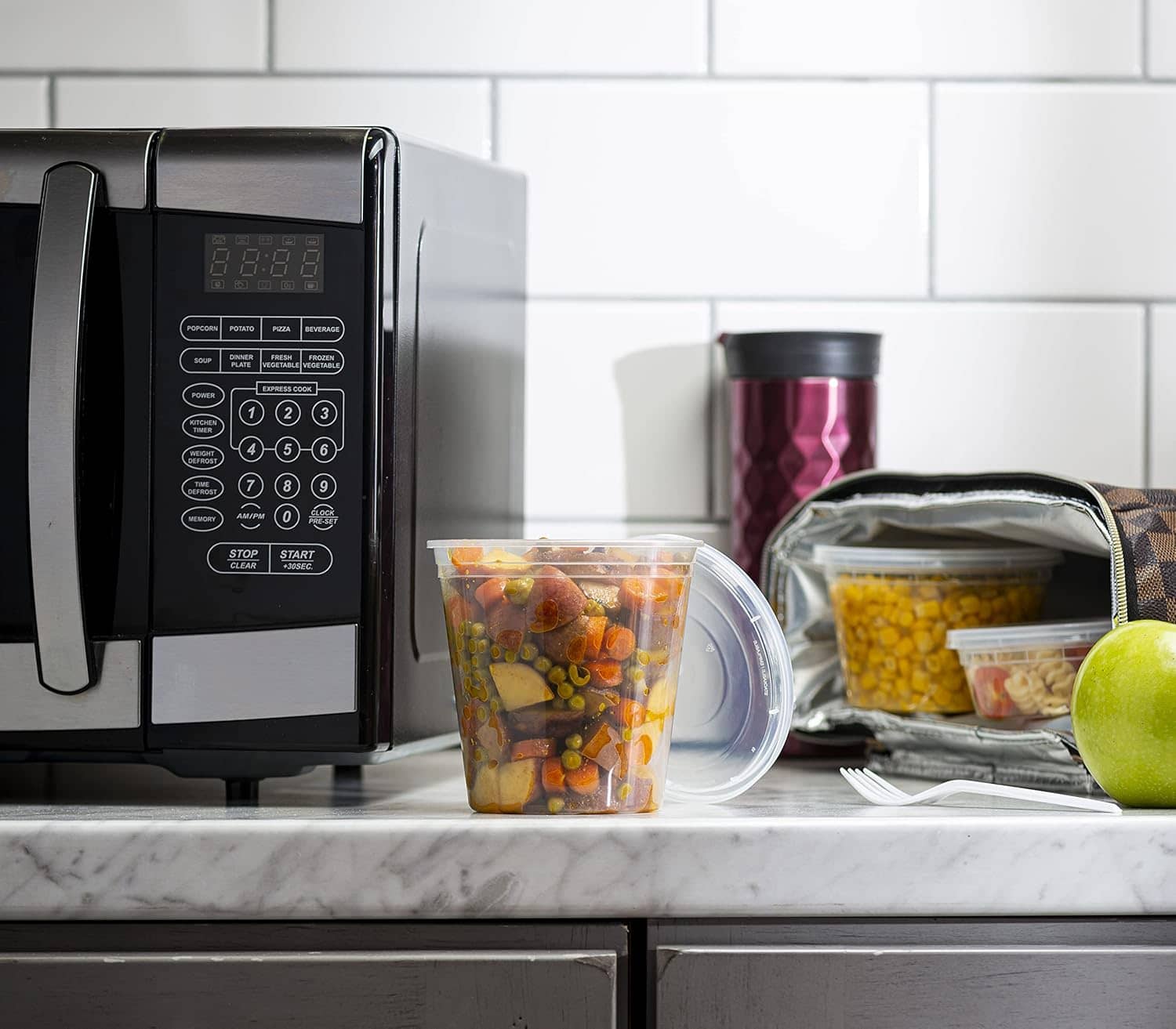 16 oz Plastic Deli Containers with Lids, Slime, Soup, Meal Prep Containers | BPA Free | Stackable | Leakproof | Microwave/Dishwasher/Freezer Safe - Image 5