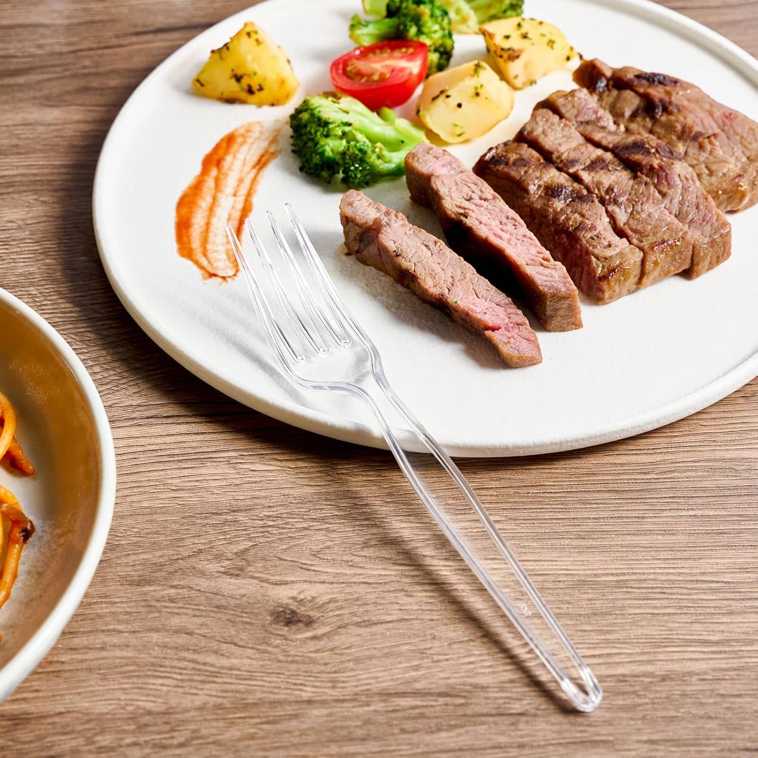 Clear Heavy Duty Disposable Plastic Flatware&Forks- Party & Wedding Use - Image 4