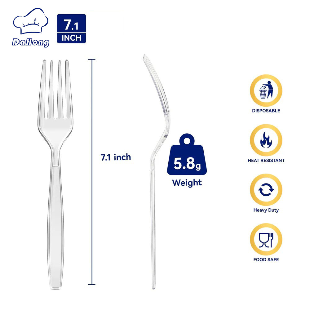 Clear Heavy Duty Disposable Plastic Flatware&Forks- Party & Wedding Use - Image 6