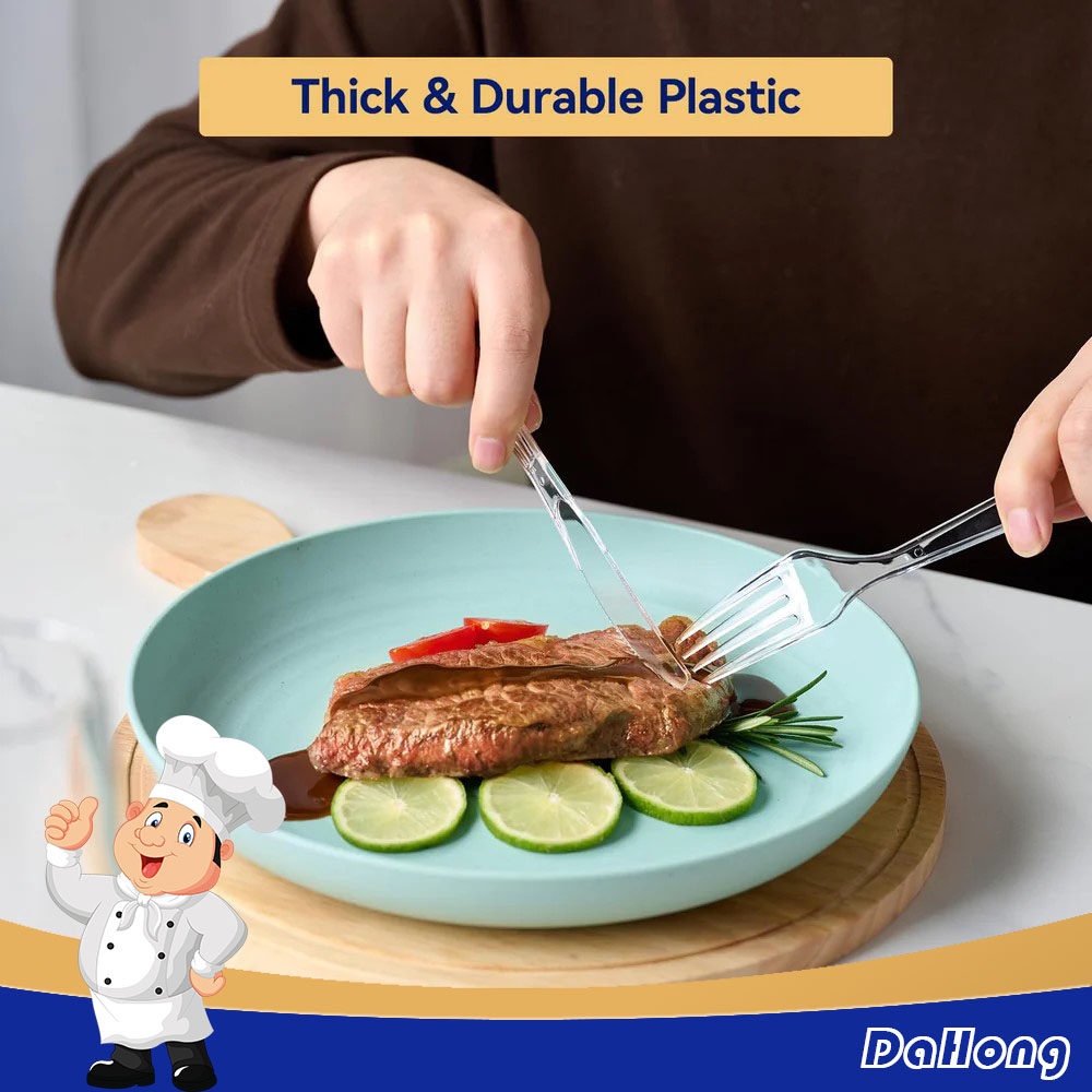 Clear Heavy Duty Disposable Plastic Flatware&Forks- Party & Wedding Use - Image 3