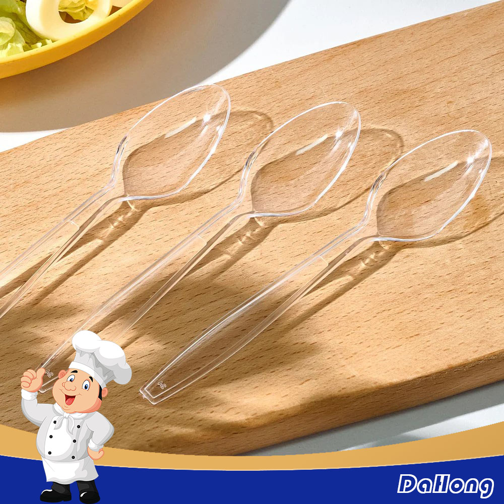 Clear Heavy Duty Disposable Plastic Flatware& Spoons - Party & Wedding Use - Image 9