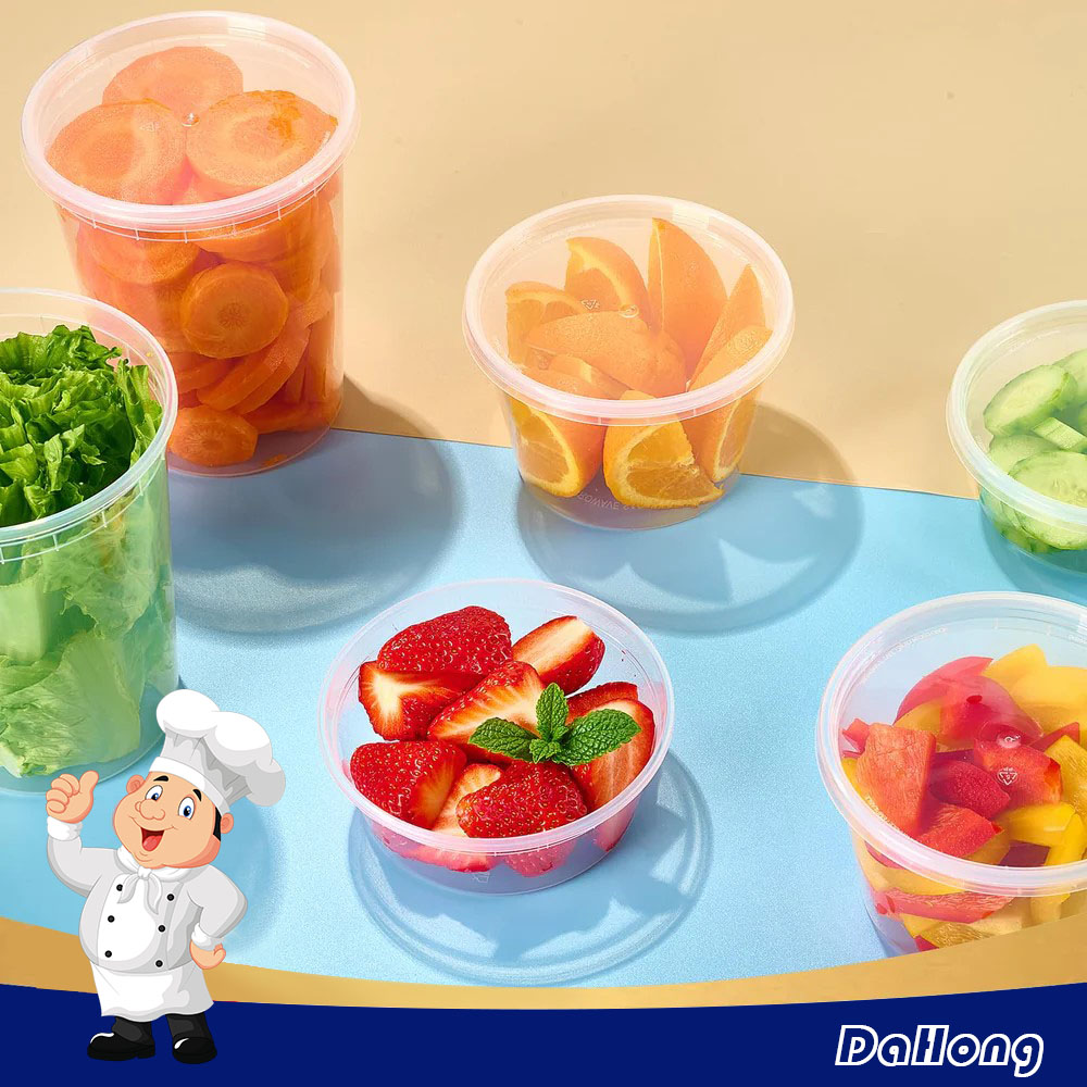 16 oz Plastic Deli Containers with Lids, Slime, Soup, Meal Prep Containers | BPA Free | Stackable | Leakproof | Microwave/Dishwasher/Freezer Safe - Image 4