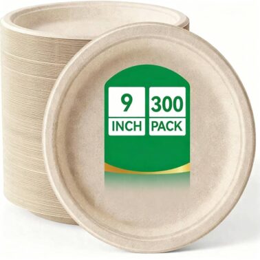 9in Natural Brown Compostable Plates - Family Gatherings & Picnics