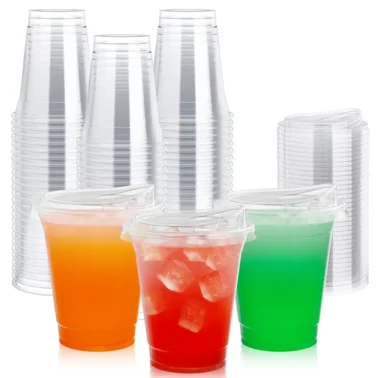 12oz 16oz 20oz 24oz Multi-size Bulk Plastic Cups  Beverage Containers for Iced Coffee, Smoothies, Bubble Boba Tea  PET #1  Restaurant Supply